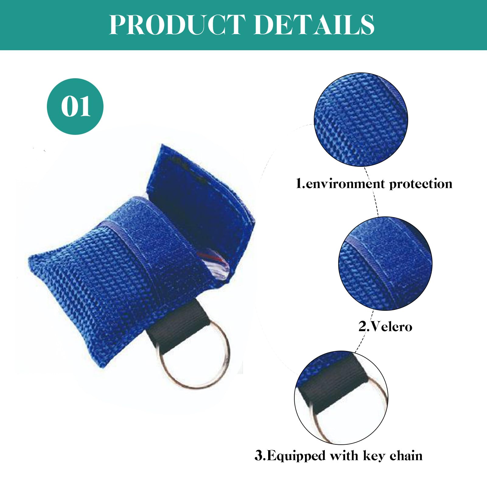 4 mascarillas respiratorias de primeros auxilios, llavero, máscara de respiración, máscara CPR, protector para la cara, respirador, bolsa de bomberos, protección bucal, respirador