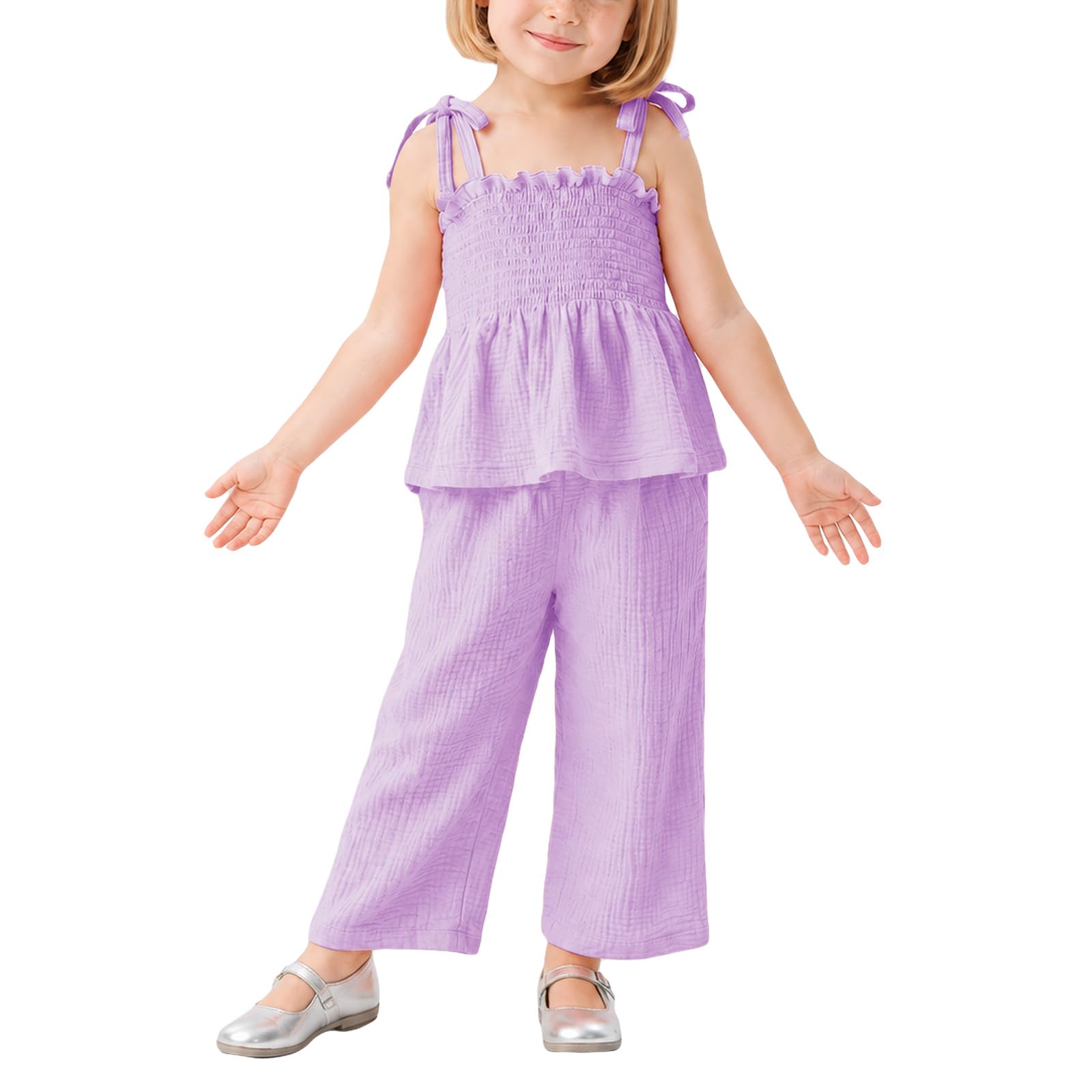 Miipat Vestiti per Bambina Estate Abbigliamento Set Maglietta a Sospensori e Pantaloni 2 Pezzi Set Vestiti per Bambina 6 Mesi-3 Anni