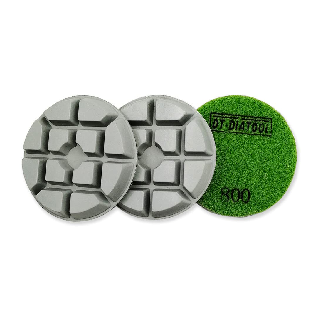 DT-DIATOOL Concrete Polishing Pads 3 inch/80mm for Concrete, Cement and Terrazzo Floors Processing, Repairing and Renovating, Dry or Wet Use Diamond