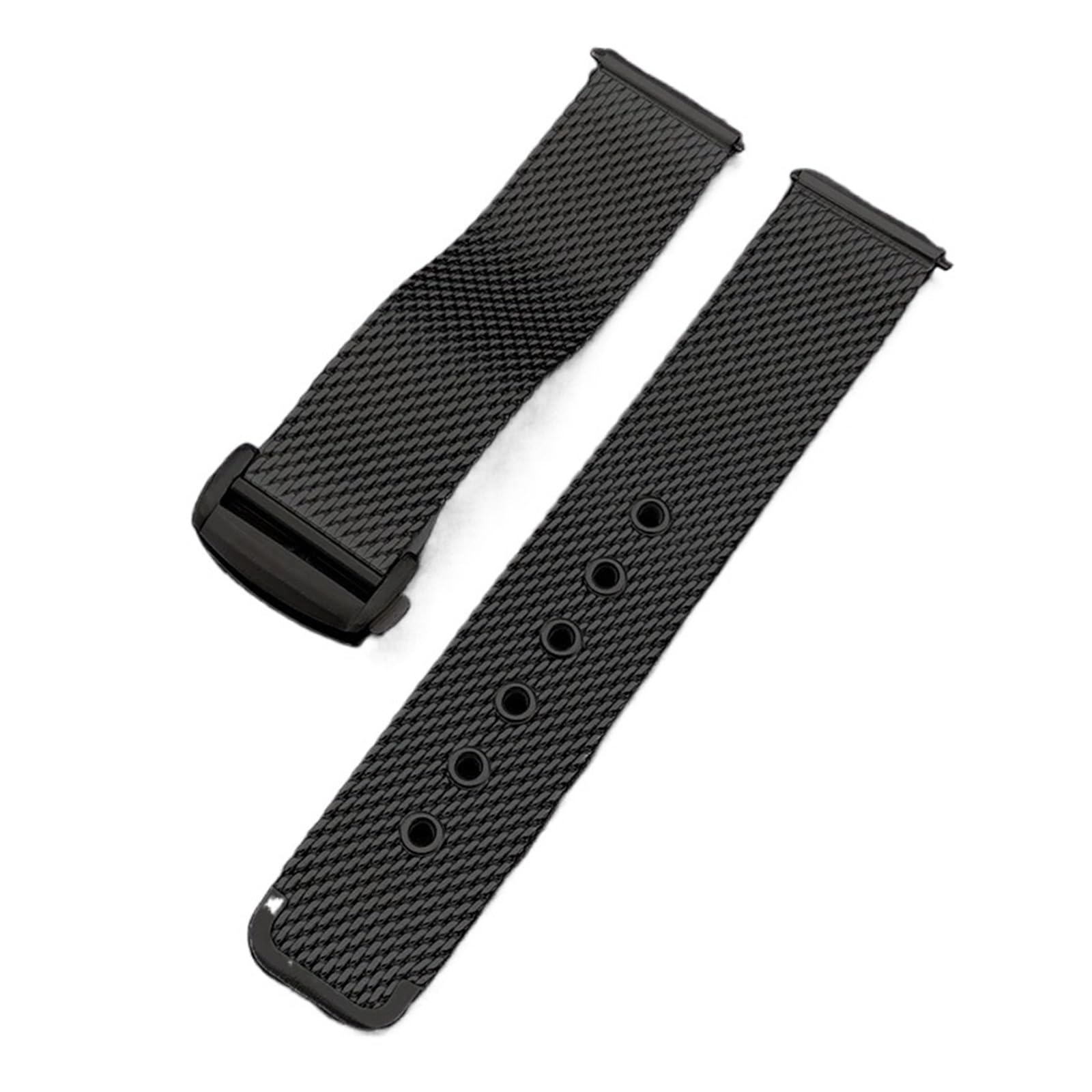 FYYFS Cinturino di ricambio universale in maglia milanese da 20 mm e 22 mm, in acciaio inox, compatibile con Seamaster in metallo, fibbia pieghevole