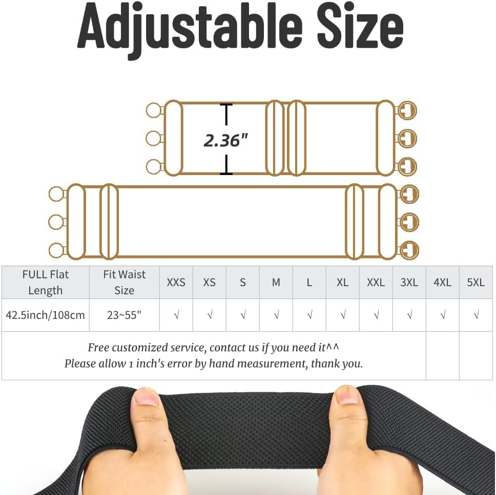 Wide Adjustable Stretchy Belt Gold Buckle Belt for Women Dresses | Retro Broad Ladies Belt,Fits Waist from 23" to 55" Plus Size,Casual Trendy Belts for Jumpsuits,Skirts,Gowns