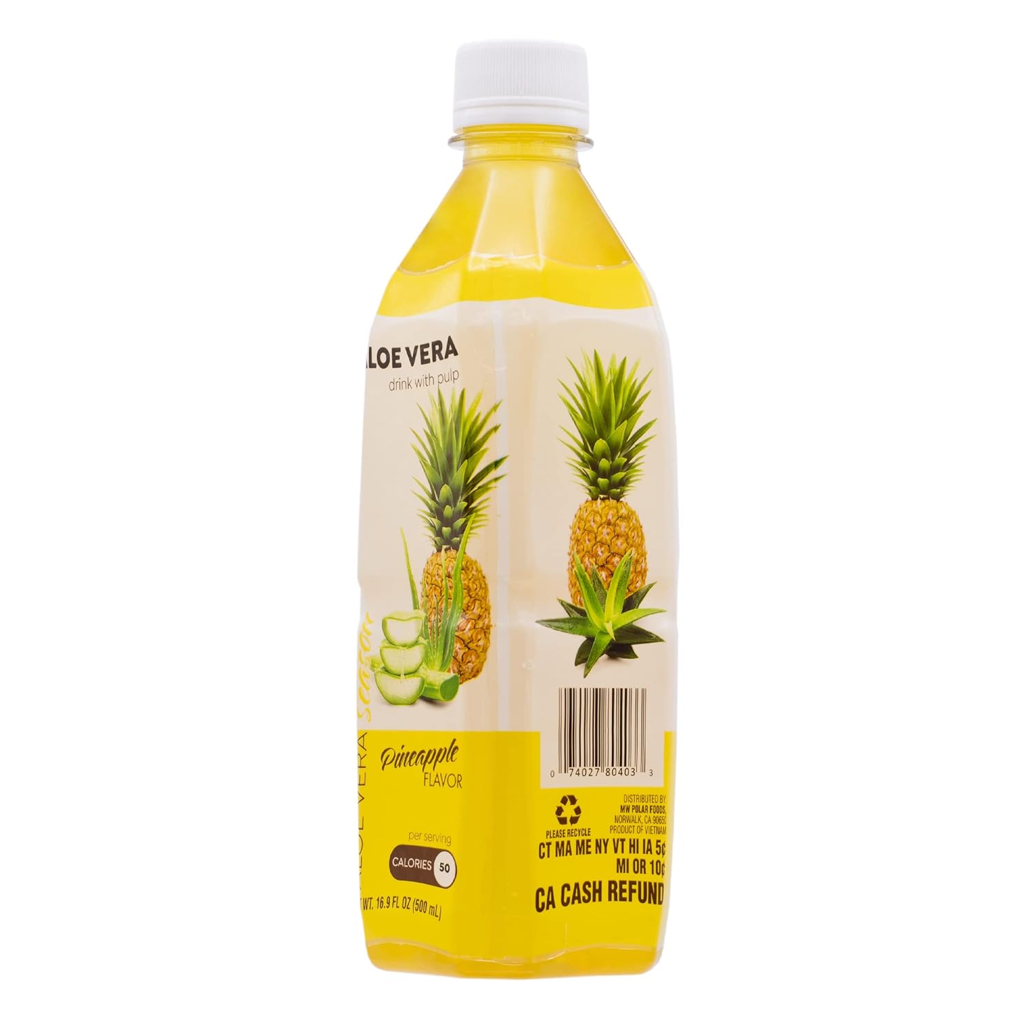 Season Aloe Vera Drink with Pulp, Pineapple Flavor, 16.9 fl oz (Pack of 12)
