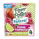  Pom\'Potes Compotes à la Fraiche Goût Pomme Framboise Citron 4x90g