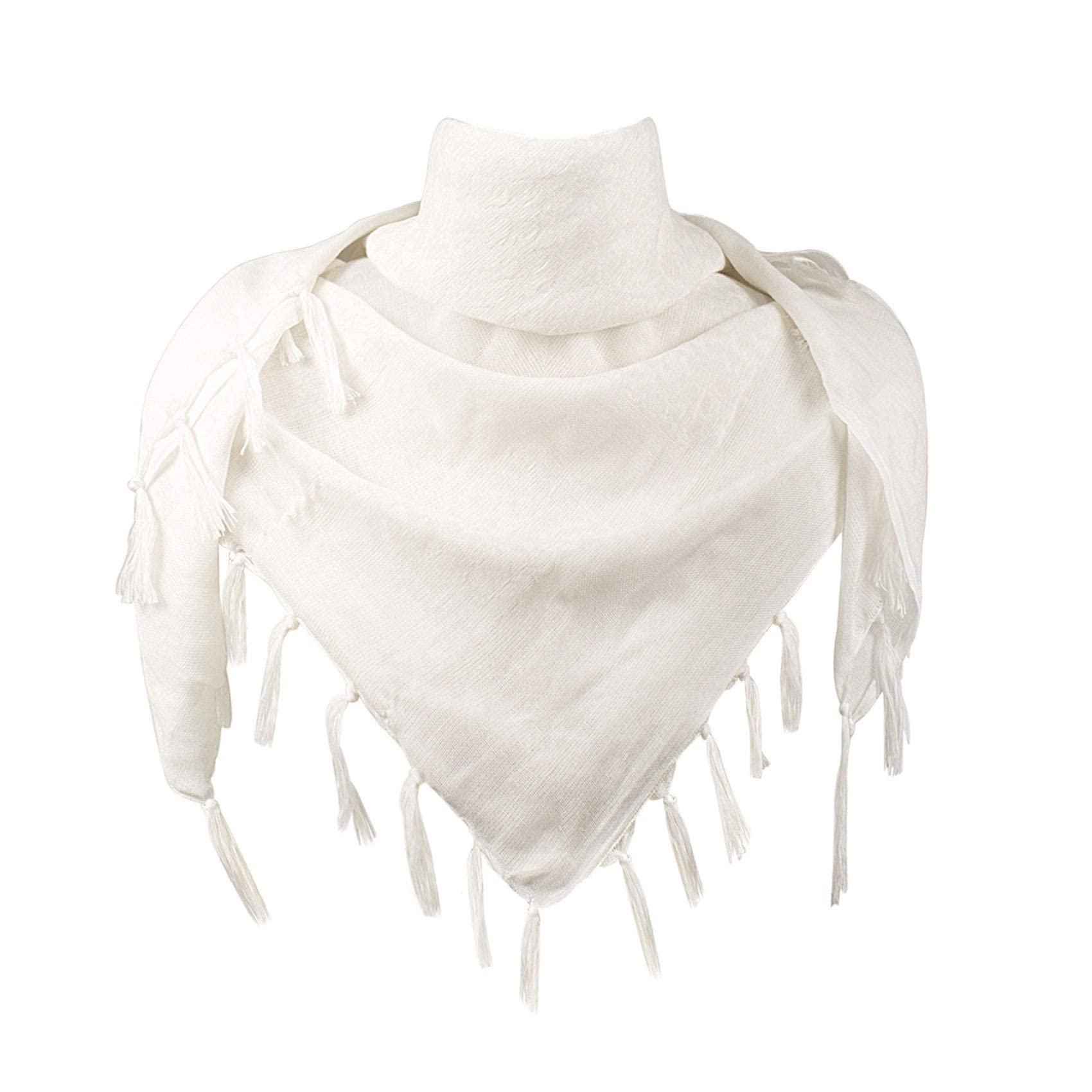 Explore Land Cotton Shemagh Keffiyeh Tactical Desert Scarf Neck Head Wrap with Tassel for Men Women