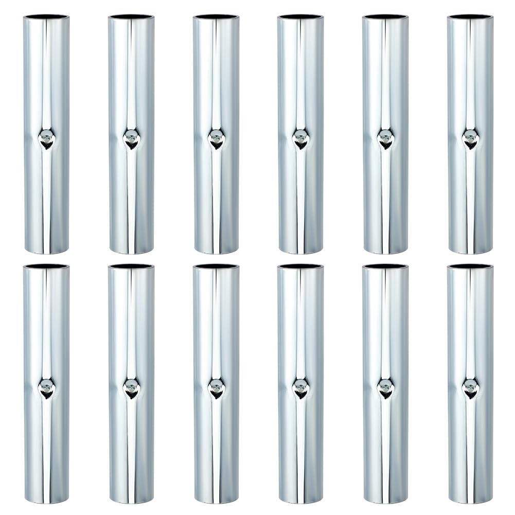 BENECREAT 12pcs Camping Tent Pole Connector, Joint Accessories, Metal Tubes Connector for Outdoor Camping Hiking Tents Canopies Awnings Support Frame Repair Kit(18.5mm/0.73inch)