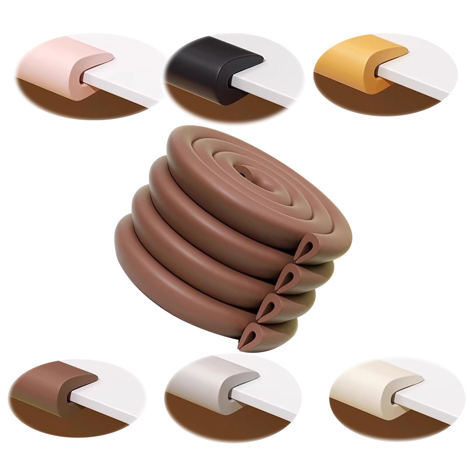 Furniture Corner Guard Edge, Silicone Corner Protector, Protective Foam Cushion U Shape for Table Fireplace Countertop(Coffee,10M)