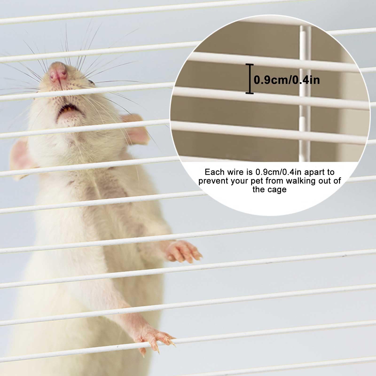 Gabbie e Habitat per Criceti, Cage Hamster con Accessori per Criceti tra Cui Ciotola per Cibo, Bottiglia d'Acqua, Recinto per Ricci, Gabbia per Piccoli Animali(White)