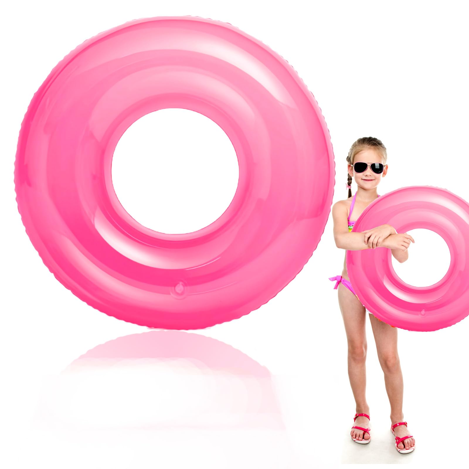 Anillo De Natación Fluo Naranja De 70 Cm – PVC Reforzado, Doble Costura, Aguantan 80 Kg, Ideales Para Adultos Y Adolescentes (14+ Años)
