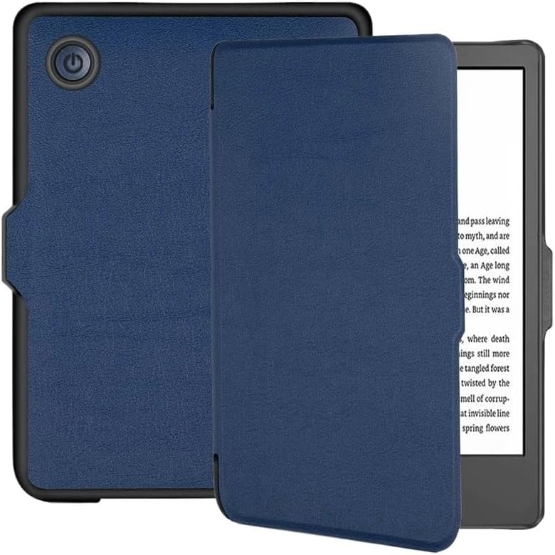 Slim eReader Case Suitable for Kobo Clara 2e 6inch E-Book Smart Protective Shell Auto Sleep Wake Cover PU Leather Case(Black)