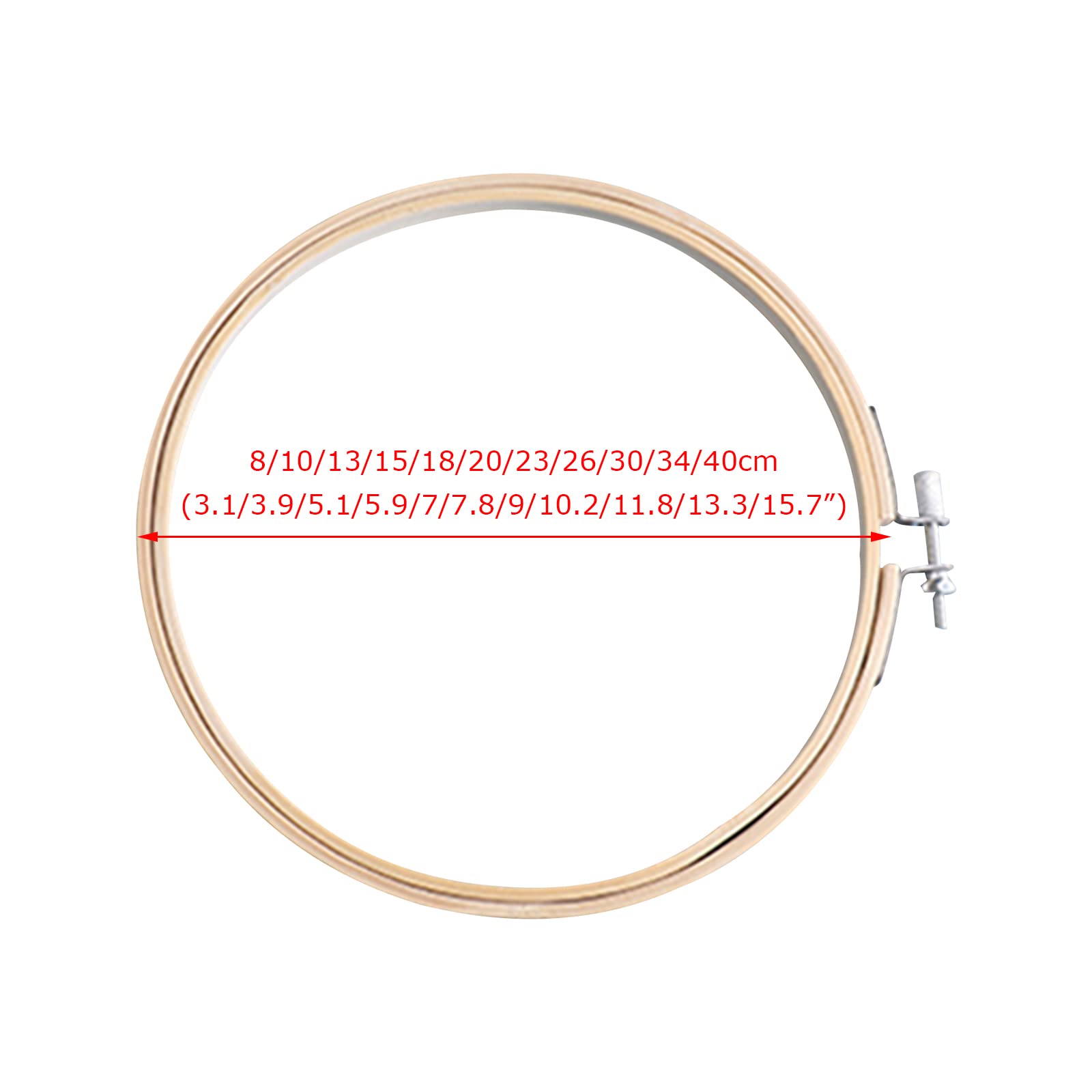 MRKU Soporte para aro de Bordado DIY, Kit de Costura para Punto de Cruz, Marco Hecho a Mano de bambú, círculo, Anillo Redondo, para Manualidades y Costura. Duradero, Ligero y fácil de Instalar.