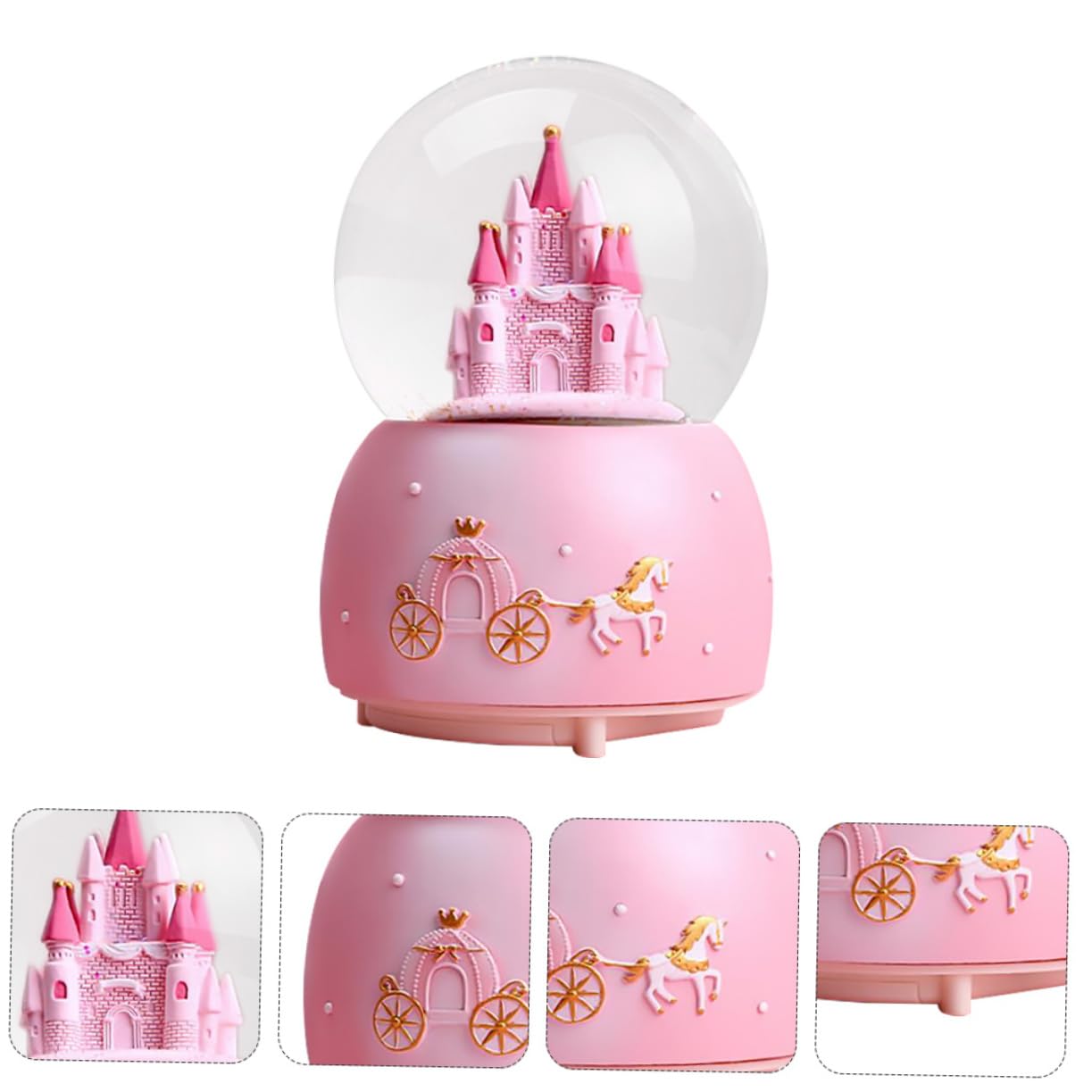 Bola Musical de Cristal Rosa Diseño Creativo y Único, Bola Decorativa para Salón y Dormitorio, Hecha de Resina y Vidrio para Crear Sorpresa y Calidez