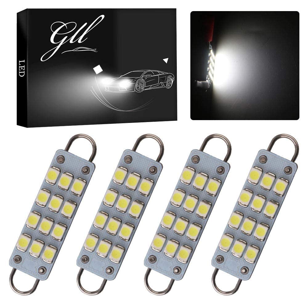 Grandview 4-Pack 12-SMD 3528 Festoon LED Bulbs for Car Interior Dome & Map