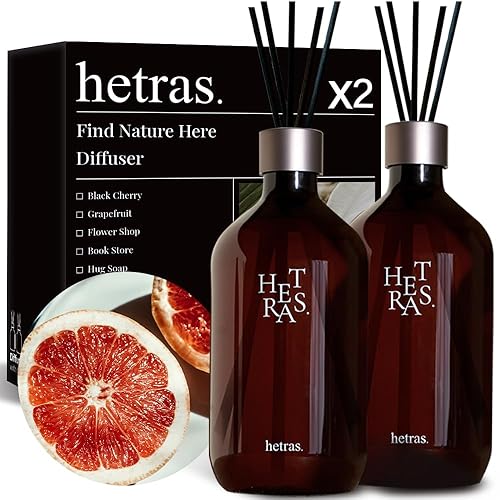 hetras Premium Reed Diffuser Set 16.9 fl.oz. 2 Pack |