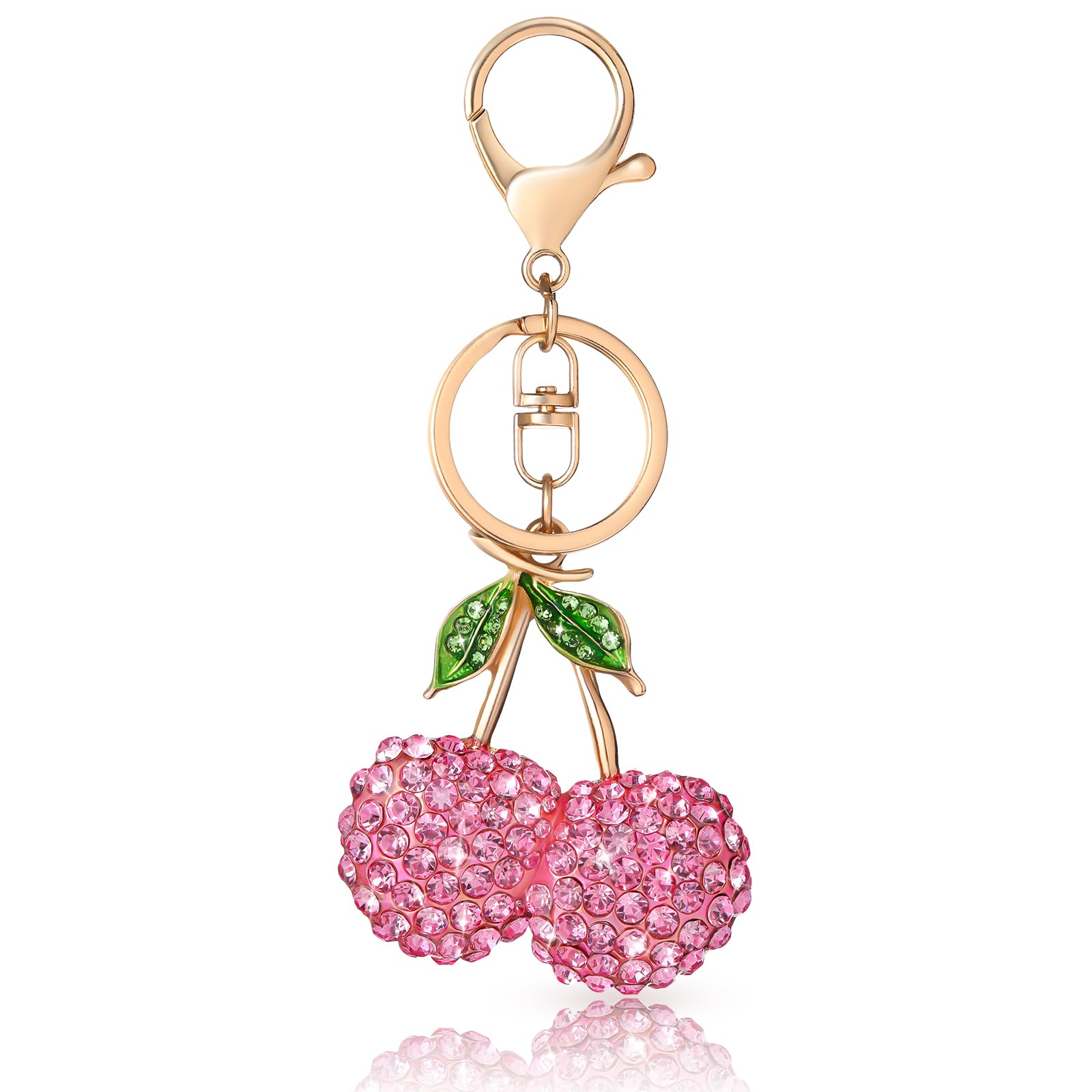 NeptniopllabCherry Keychain and Bag Charm - Cute Cherry Charm for Handbag, Purse - Perfect for Birthday, Christmas