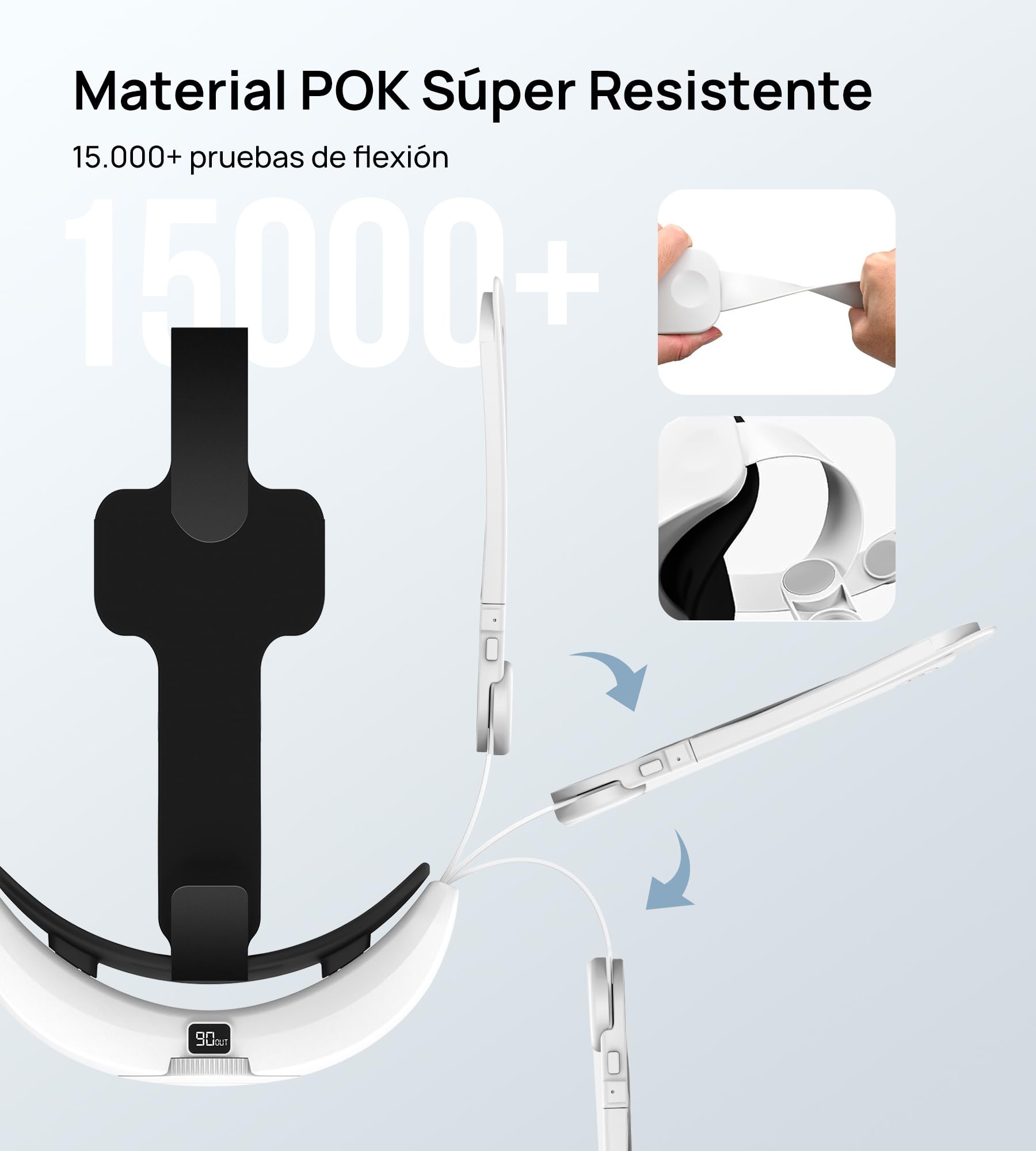 TRANSNOVO Correa Elite con Batería de 6000mAh Compatible con Oculus Quest 2/Quest 3/Quest 3S, Reemplazo de Correa Elite con Batería, Comodidad Mejorada y Tiempo de Juego Prolongado.