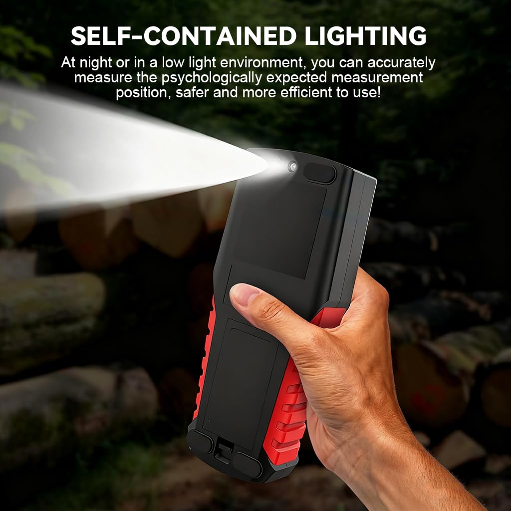 Serplex® Wood Moisture Meter with Light, Pinless Moisture Meter, LCD Color Display, Wall Moisture Meter with Sound Alarm & 4 Mode Moisture Sensor for Firewood, Lumber, Masonry, Battery Not Included 4