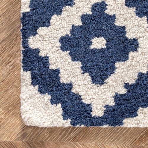Image of Hand Tufted Wool Carpets Anti Shedding Rug Modern Carpets for Living Room Size 10x14 Feet