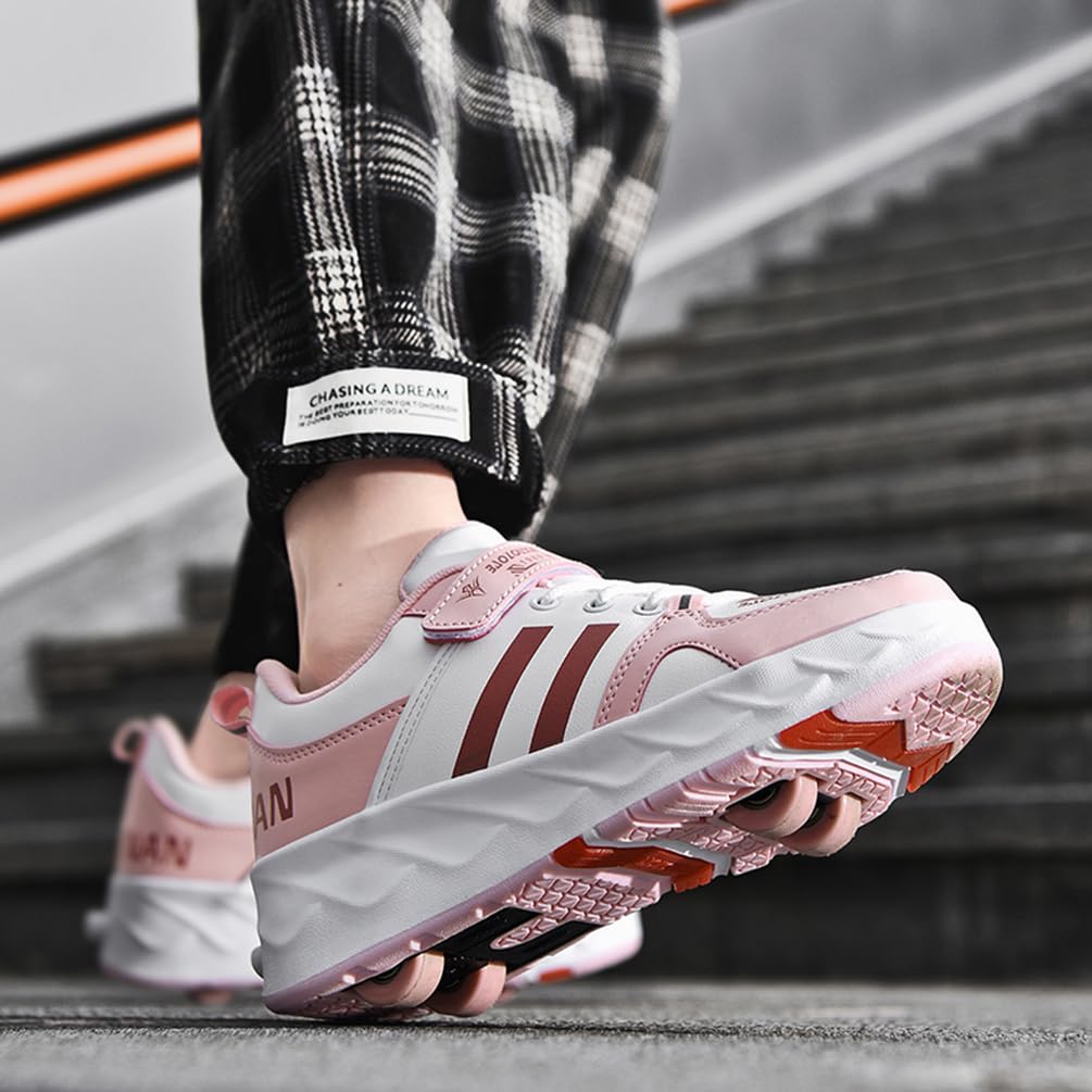 2-in-1 Rollschuhe Sneakers mit Rollen für Kinder Erwachsene Multifunktionsschuhe
