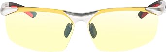 Eagle Eyes Fusion NL Night Driving Vision Aluminum Glasses Anti Glare for Driving Biking Fishing | 99.9% UV Protection & Blue Light Filter Yellow Tint Lens for Men & Women