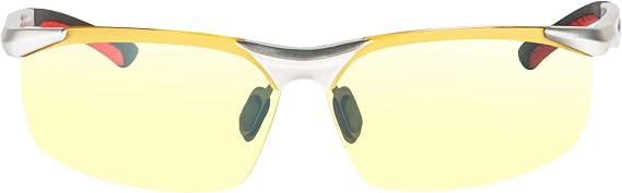 Eagle Eyes Fusion NL Night Driving Vision Aluminum Glasses Anti Glare for Driving Biking Fishing | 99.9% UV Protection & Blue Light Filter Yellow Tint Lens for Men & Women