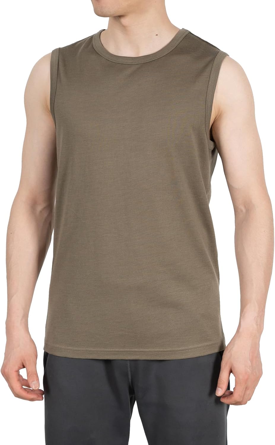 SHEEP RUN 100% Merino Wool Tank Top Men's Lightweight Wicking Breathable Workout Activewear Shirt