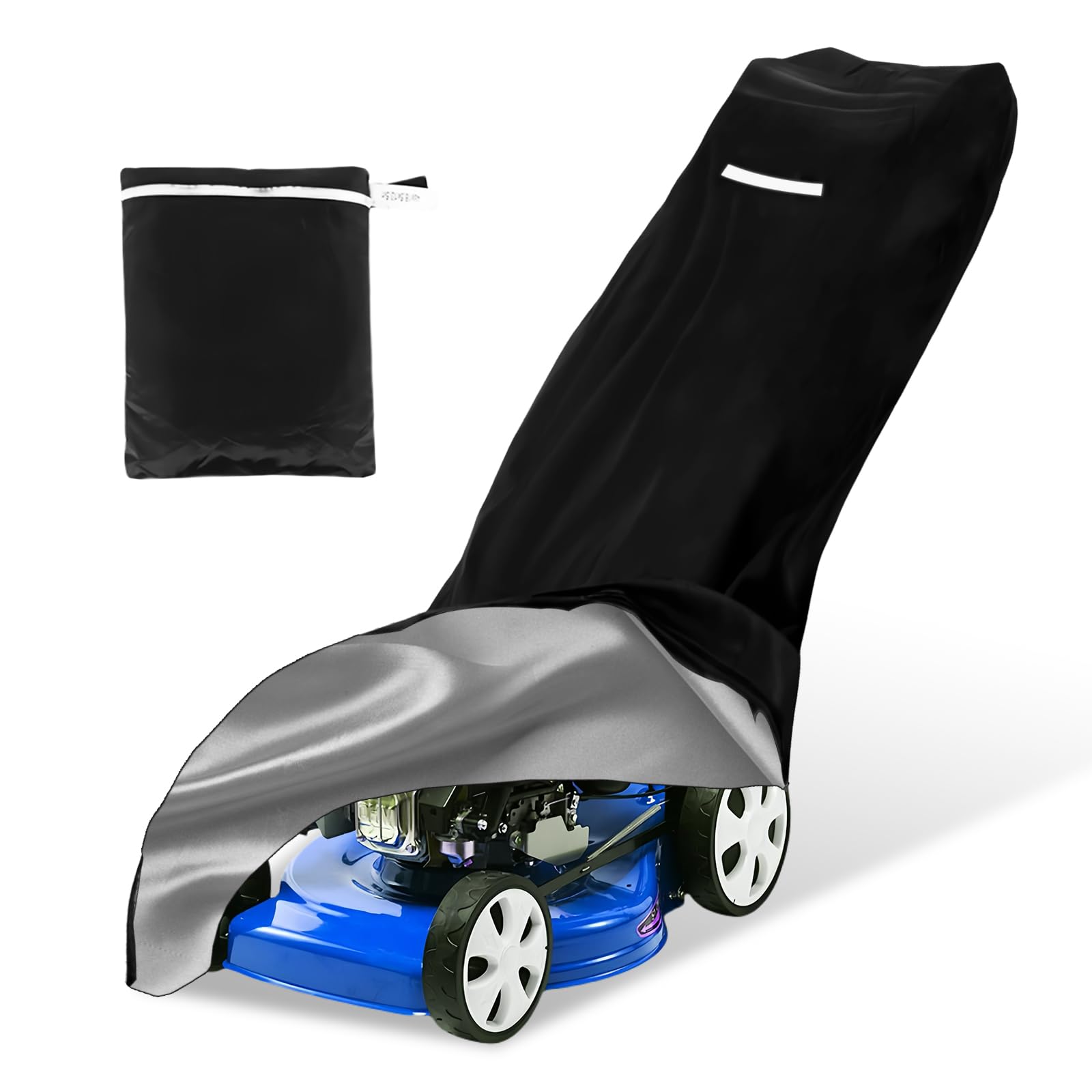 Vegena Lawn Mower Cover, Anti-UV Protector Lawnmower Cover, Waterproof Dustproof All-Weather Outdoor/Indoor Anti-UV Protector 210D Polyester with Draw String & Storage Bag(195x66x108cm)