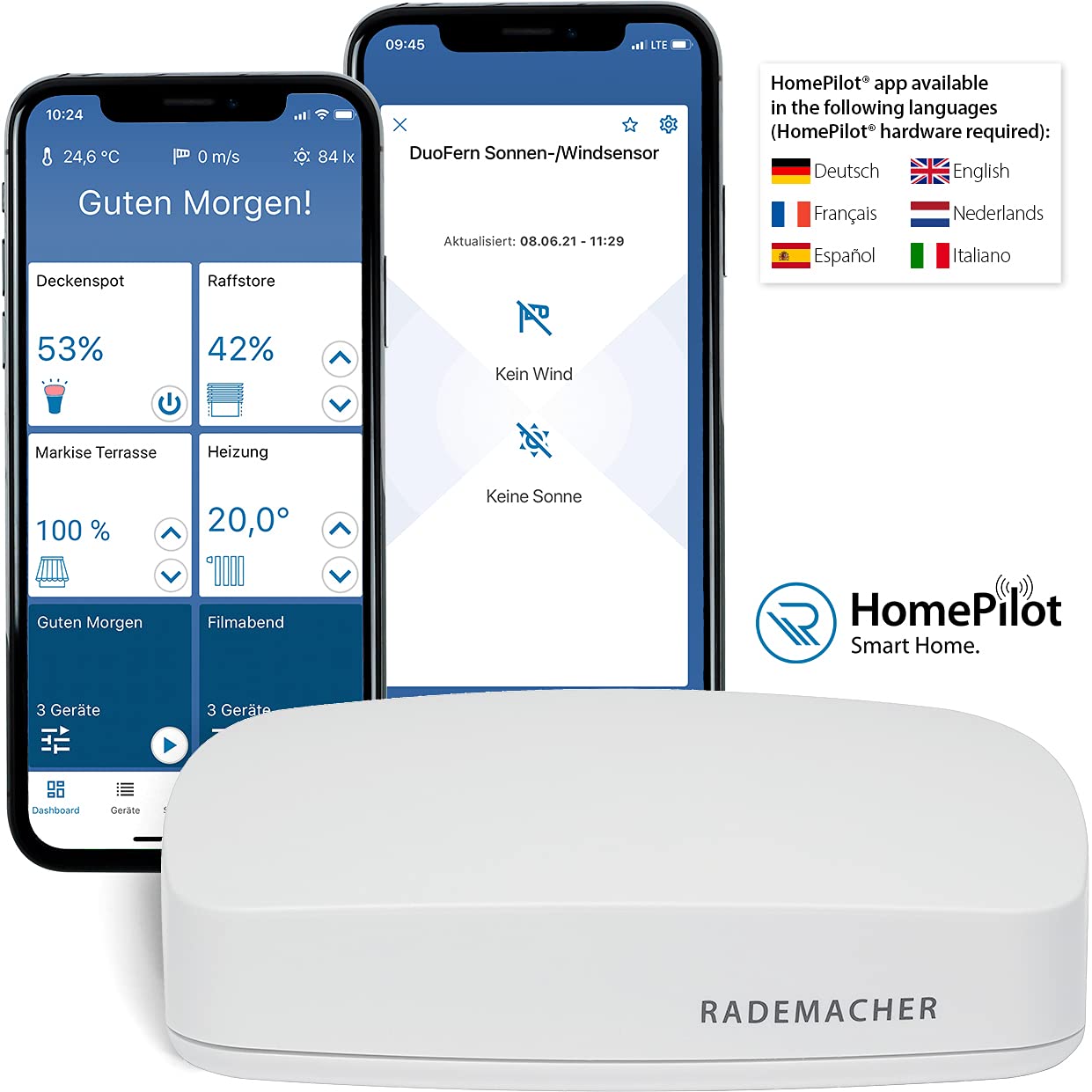 Rademacher DuoFern Sonnen-/Windsensor 9499, Windmesser & Sonnensensor für Markise, Raffstore, Rollladen - ideal für HomePilot Smart Home (HOMEPILOT Nachfolgemodell verfügbar)