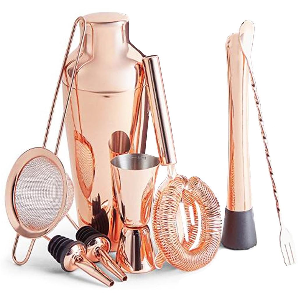Shaker en acier inoxydable avec set de 8 pièces pour cocktail français