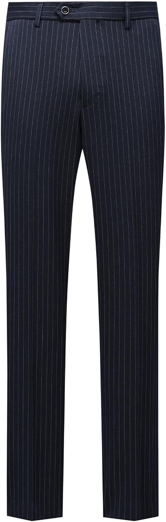 Cloudstyle Mens Vertical Stripe Dress Pants Straight Leg Business Trousers | Slight Stretch Breathable Wrinkle-Resistant Easy Care Versatile for Formal Occasions Wedding Everyday Casual Wear