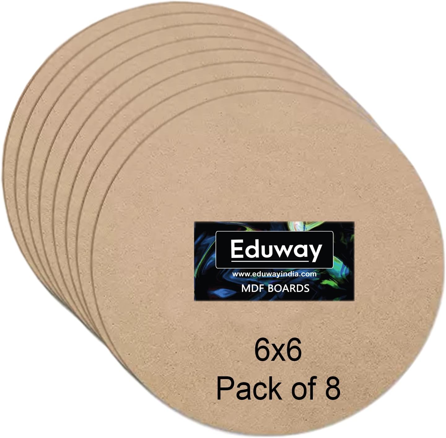 12 Inch Round Circle MDF Board Sheet (Pack of 8) for Art & Craft- 4 mm Unfinished Round Wood Slices for Resin Painting, Craft, Art,Pyrography, Painting- DIY (30 cm)