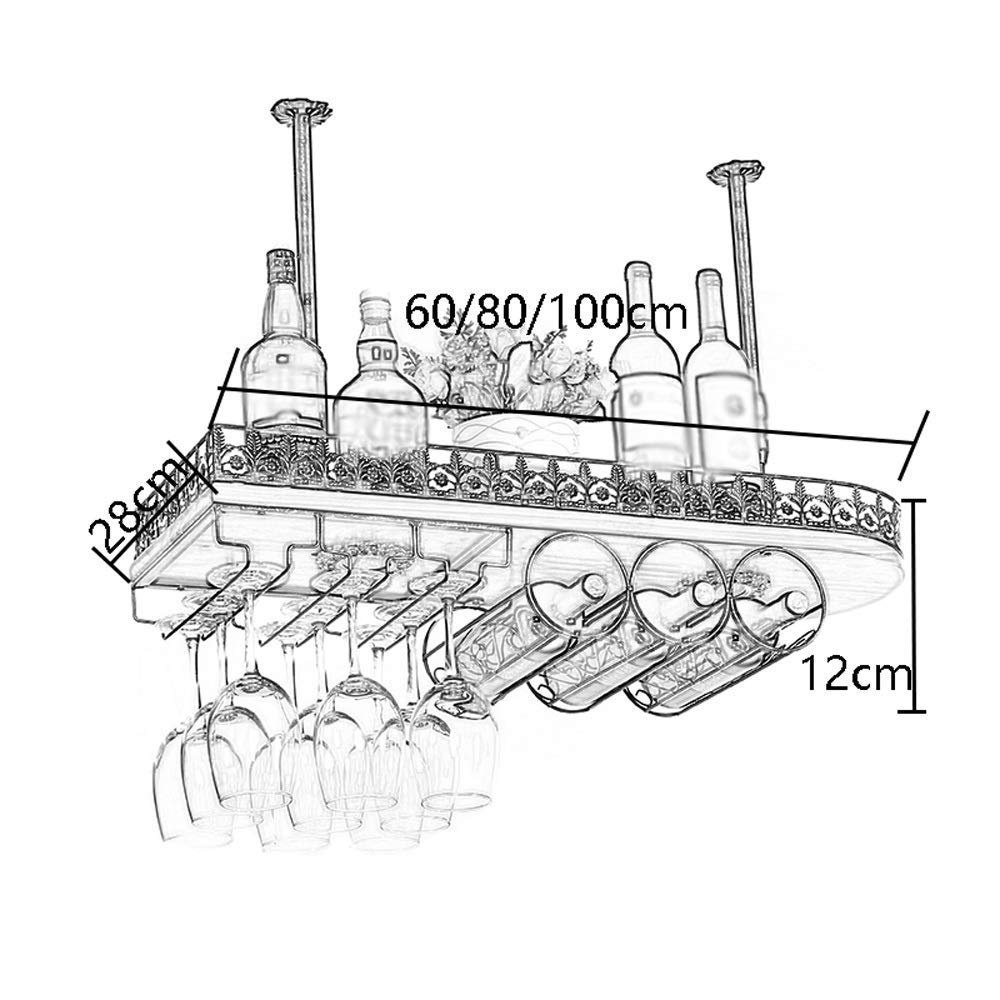 Soporte para Copa de Vino Estante para Vino al revés Estante para Vino de Estilo nórdico Colgador de Adornos de Copa de Viento Industrial Retro Creativo (Blanco 80x28cm)