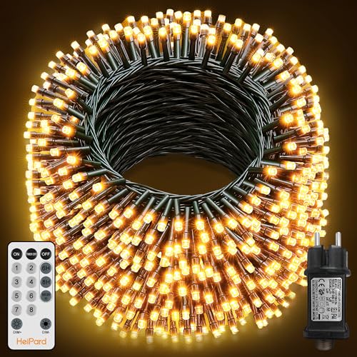 HeiPard Lichterkette außen Innen 60M 600 LED Weihnachtsbaum...