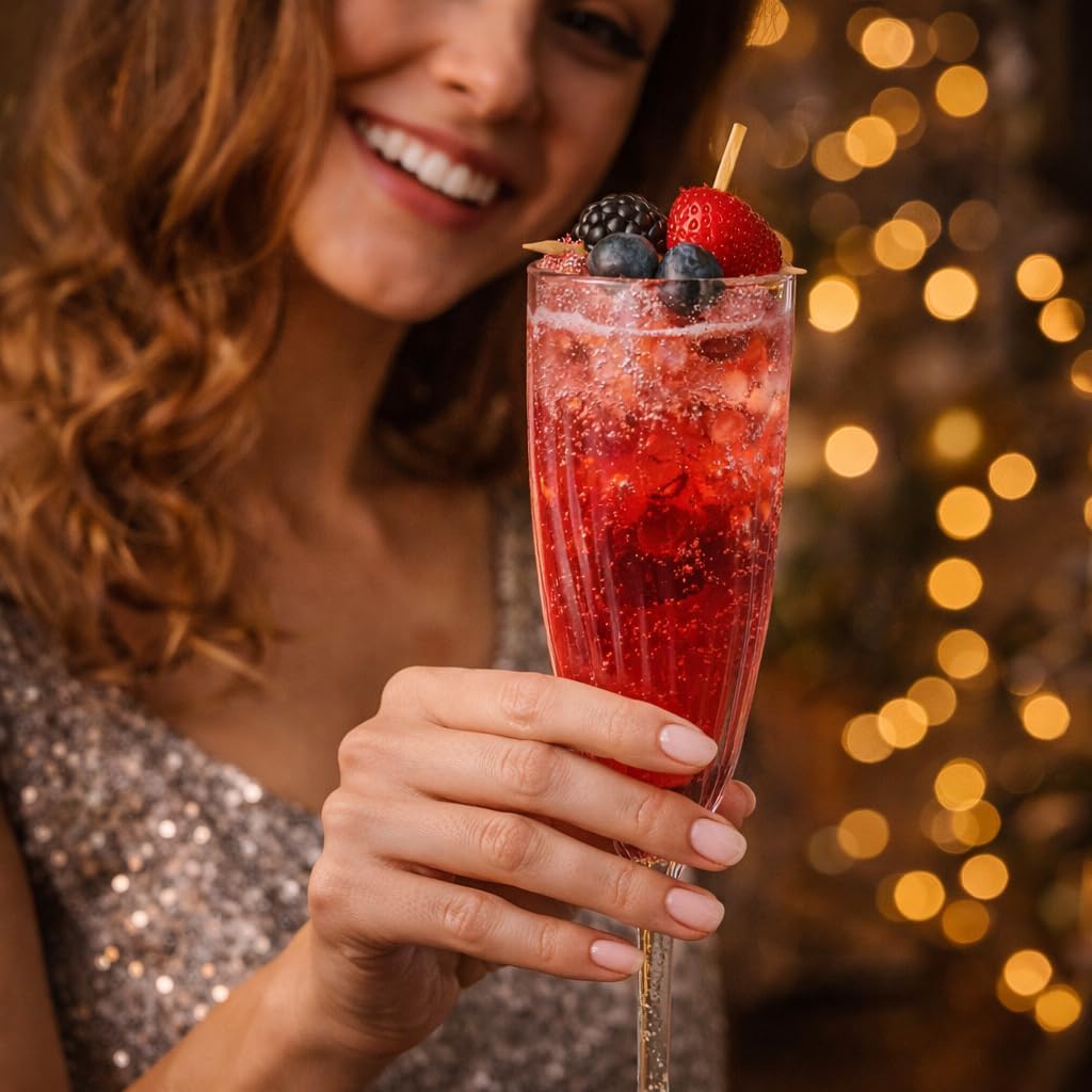 Oojami 24 Plastic Champagne Flutes 6 Oz Gold Glitter Disposable, Hard Clear Toasting Glasses for Wedding Party - BPA-Free - Image 3