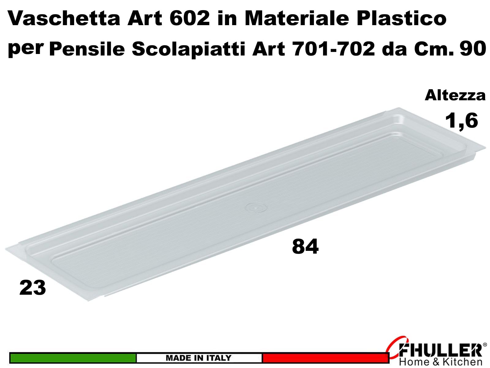Kit Scolapiatti 86 cm da Incasso per Mobile Pensile Vasistas cm.90 completo di Telaio Regolabile e Vaschetta