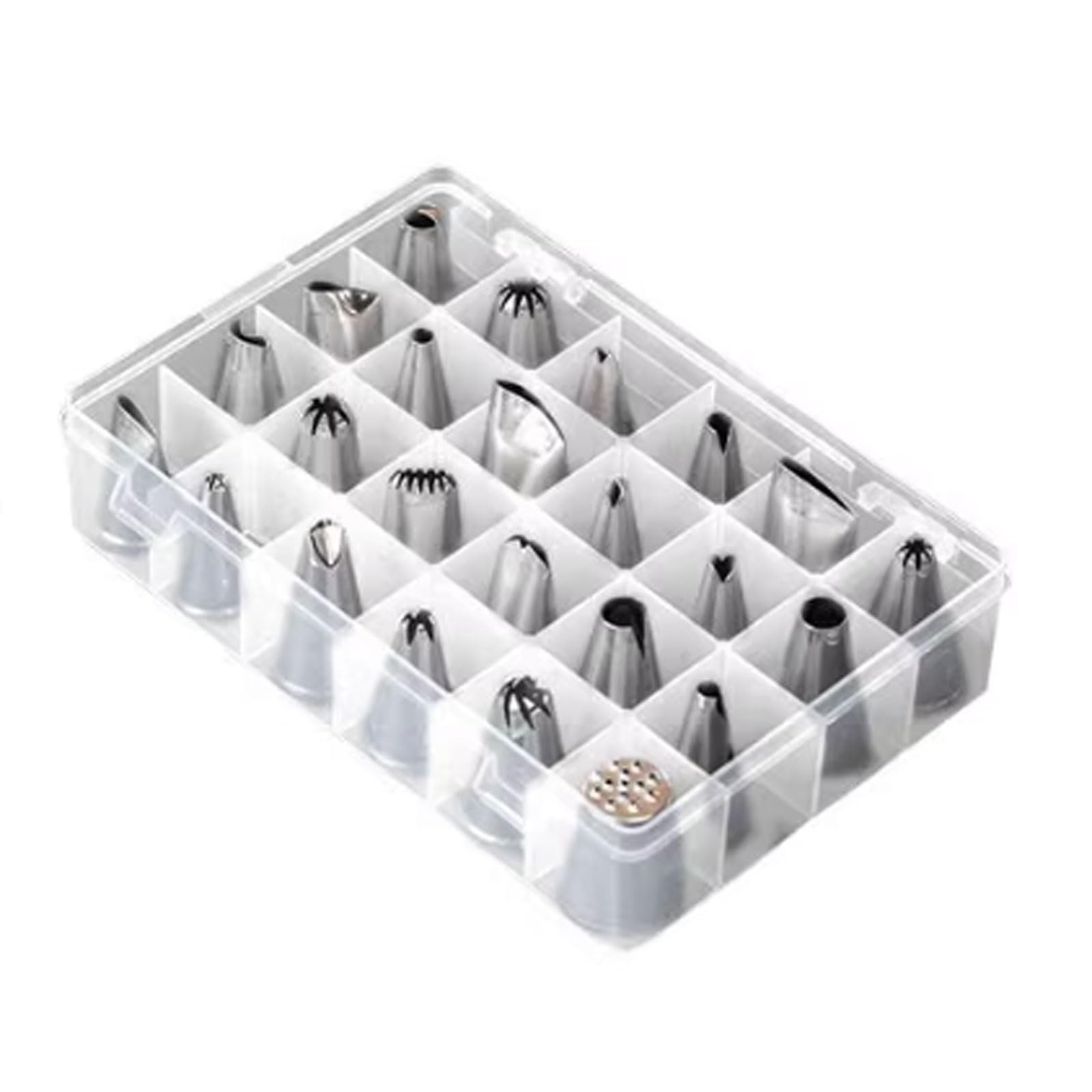 Juego de decoración Pasteles Acero Inoxidable, Herramientas Profesionales for Hornear, Puntas pastelería for Galletas, Crema Mantequilla, 9/24/48 Piezas(24 pcs Set)