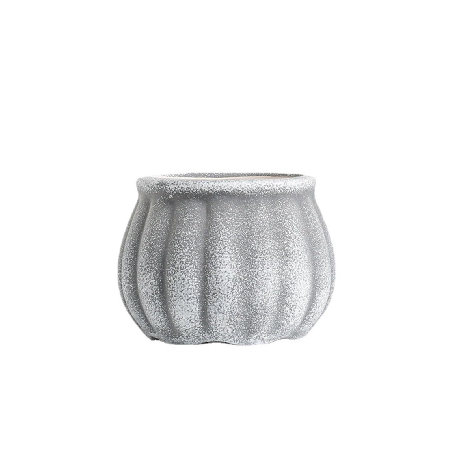 JUAKSQZYI Ceramic Flower Planter Pot Small Farmhouse Lightweight Flower Pot Plant Containers for Indoor Outdoor(Black)