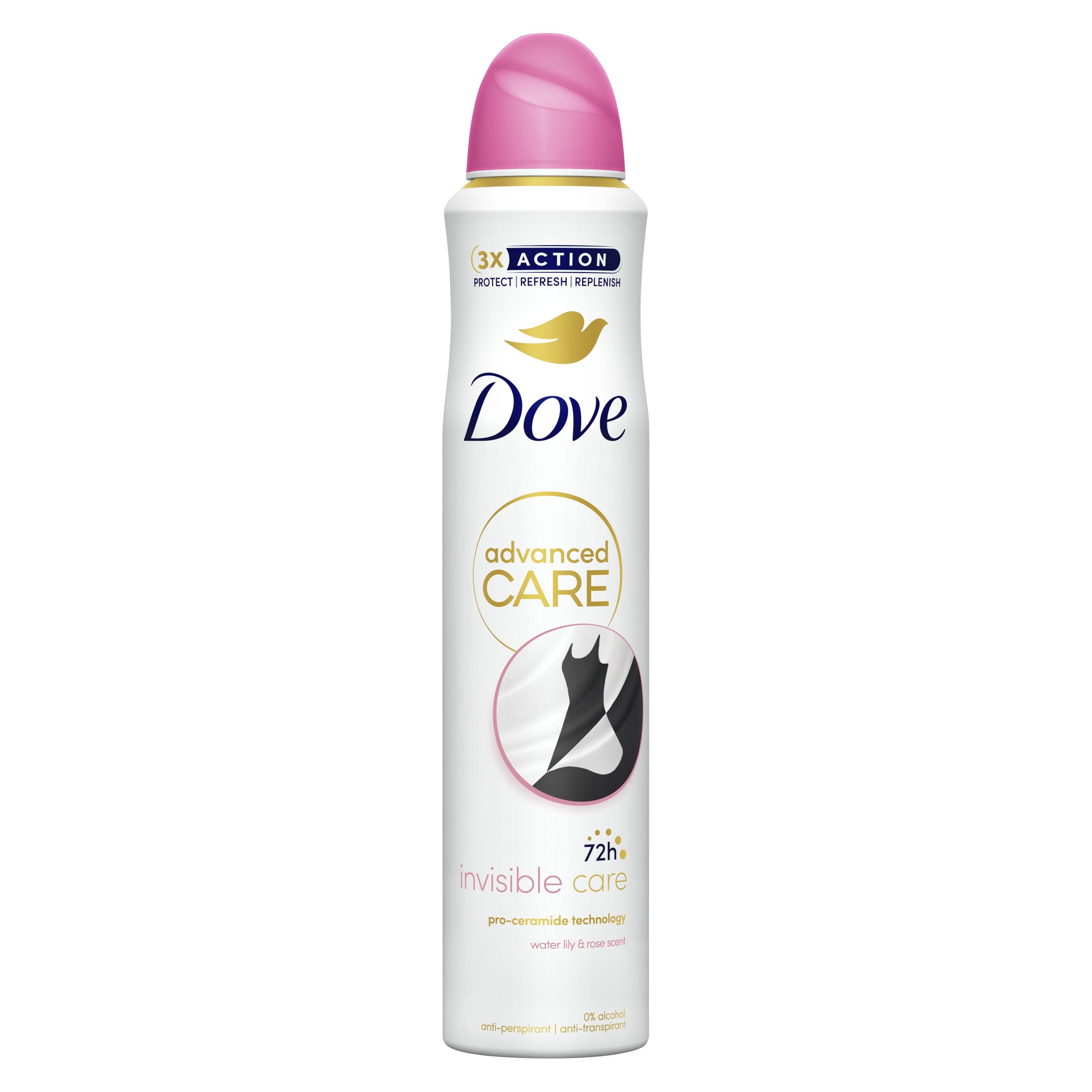 DoveAdvanced Care Invisible Care Women's Antiperspirant Deodorant Spray for 72 hour protection against sweat and odour with Pro-Ceramide technology 200 ml