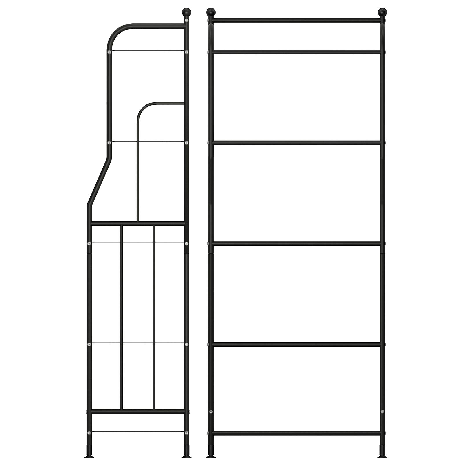 Scaffalatura Metallica BestOffice 5 Ripiani – Filo Resistente, 35x60x154 Cm, Nero, Per Bagno, Ufficio, Cucina