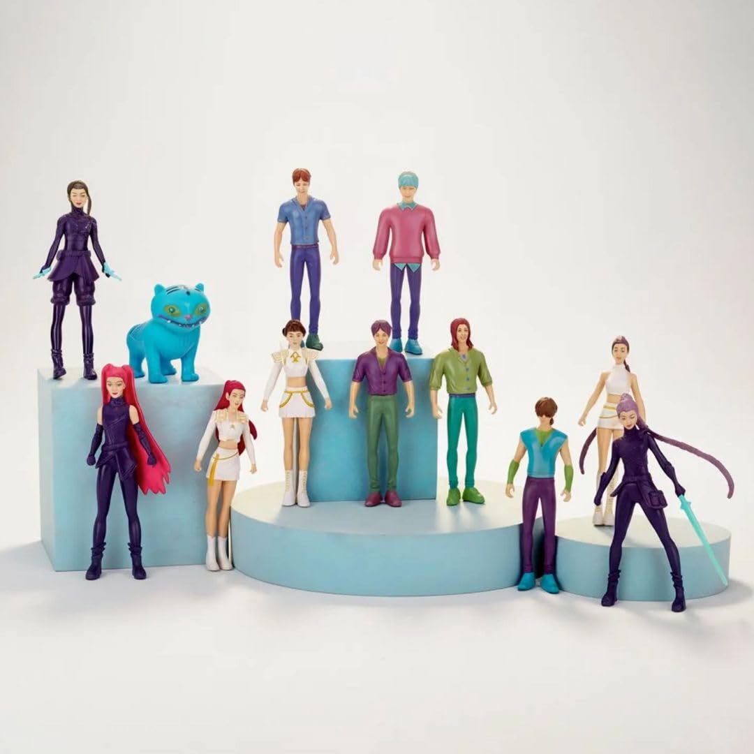 K-Pop Action Figure Set of 12 Mini Figures | Cake Toppers for Birthday Decoration | Anime-Inspired Collectible Toys | Party Decorations for Kids & Fans | 4-14 cm PVC Figurines-image-30