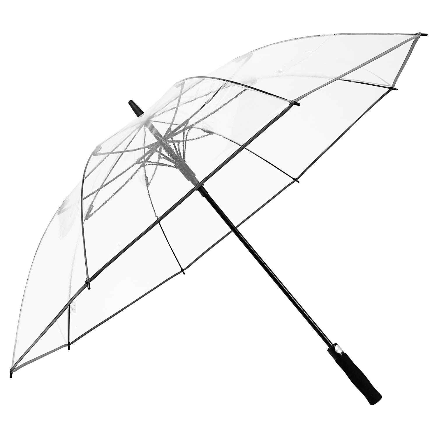 G4Free Parapluie de golf transparent de 157,5 cm avec ouverture automatique, surdimensionné, coupe-vent, imperméable avec manches, pour homme et femme