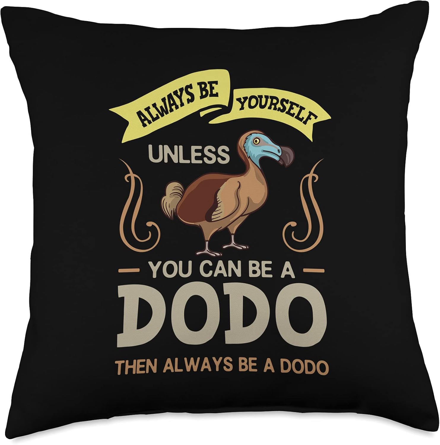 Dodo Bird Skeleton Madagascar Throw Pillow