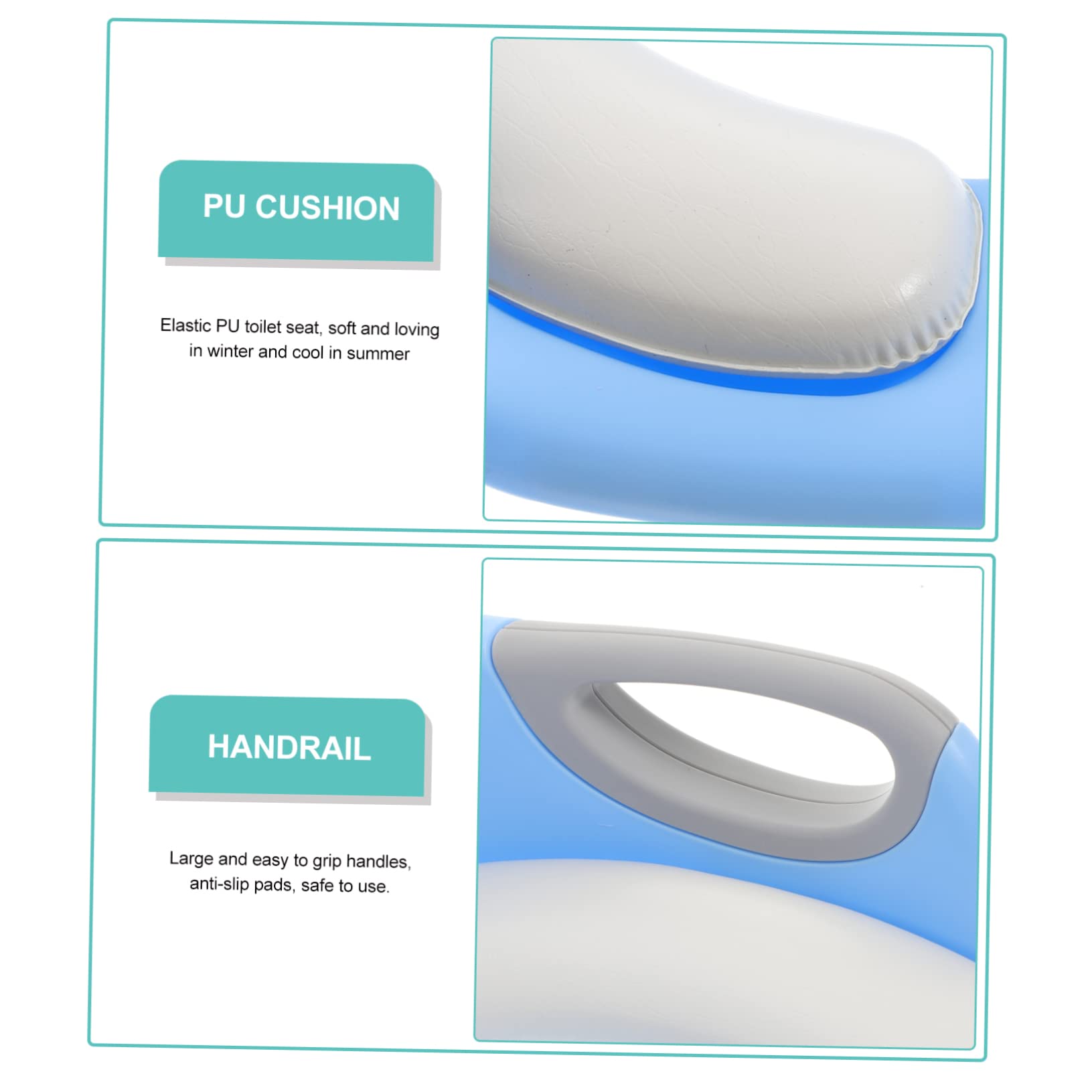 Toyvian Riduttore Wc per Bambini Maniglie Grandi Antiscivolo e Imbottitura in Pu Blu per Toilet Training Sicuro e Confortevole per Ragazzi e Ragazze