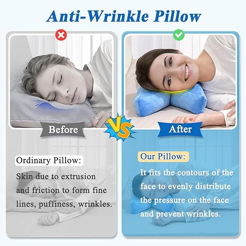 Miniatura 2 de Almohada antiarrugas para personas que duermen de lado, almohada de belleza para dormir, para la espalda, boca abajo, almohada antienvejecimiento,