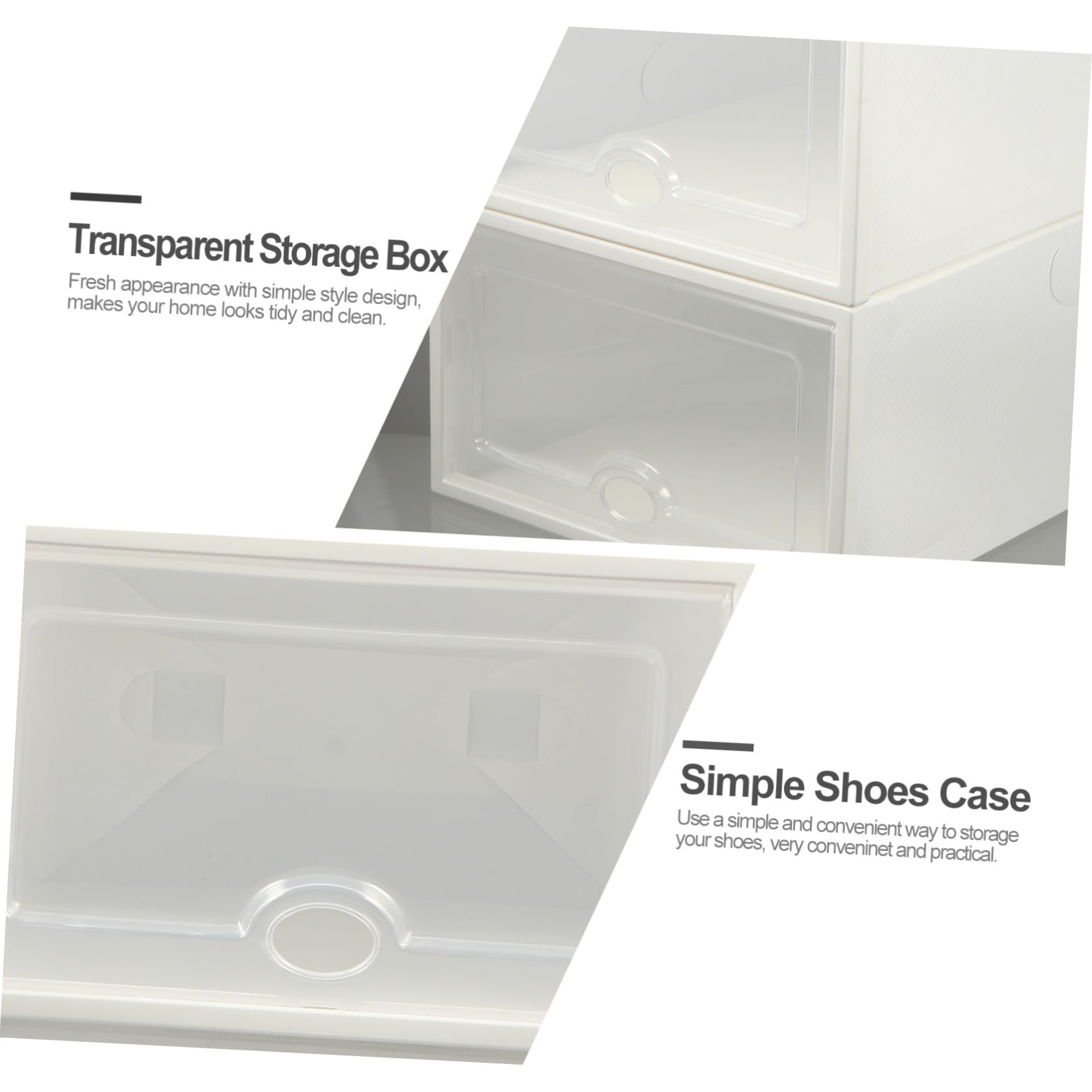 BESTYASH 6 pezzi Scatole Scarpe Trasparenti Plastica da Contenitori Impilabili Cassetto per Armadio Organizer Scarpe Stabile e