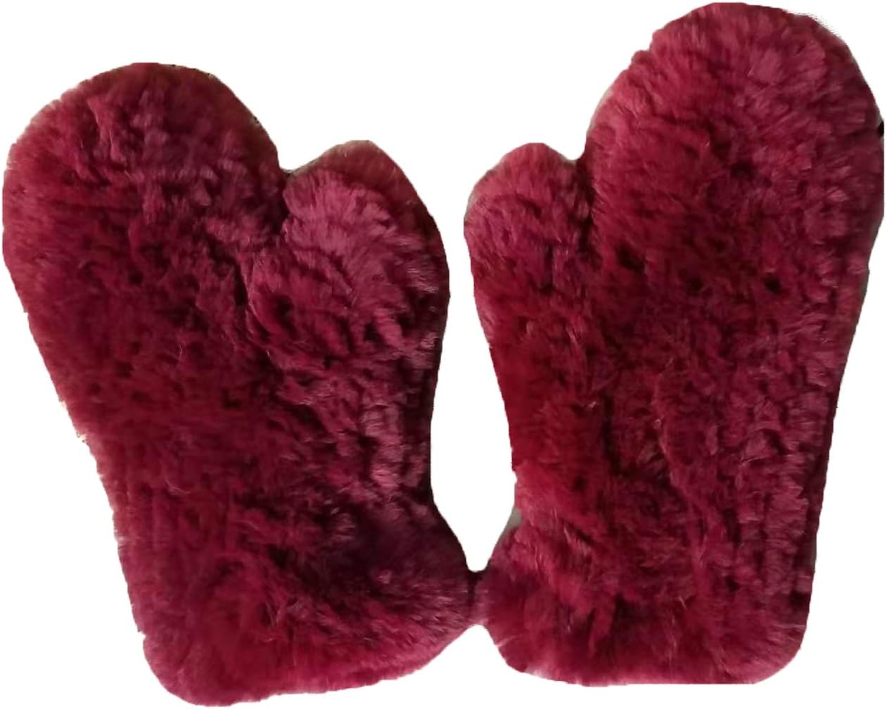 Women's Real Rex Rabbit Hair Elastic Gloves Fingers All Cover Outdoor Winter Warm