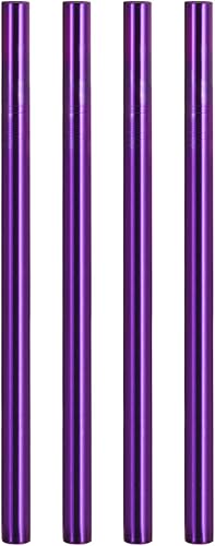 Miniatura 8 de uxcell 4 popotes de metal reutilizables, pajitas de acero inoxidable de 9.5 pulgadas para batido, té de burbujas, bebida fría