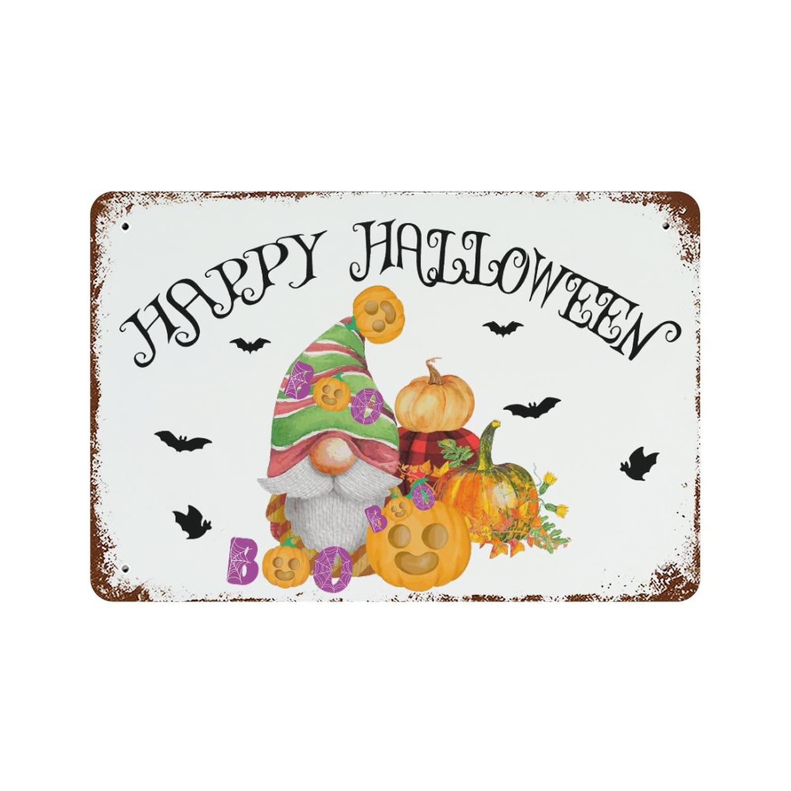 Panneau en étain Happy Halloween incassable pour remplacer les décors fragiles
