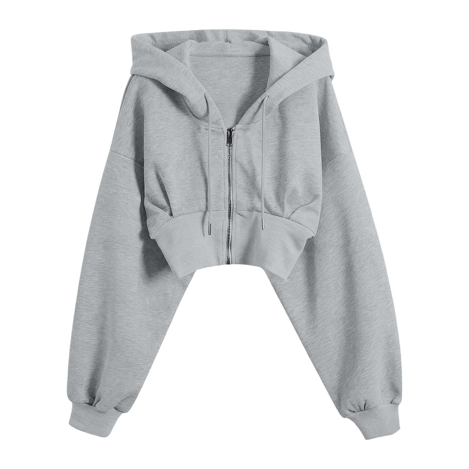 Generisch Sudadera con capucha y cremallera para mujer