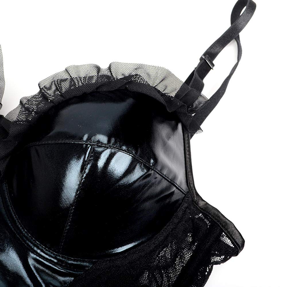 Conjuntos de Ropa Interior y Bata erótica para Mujer Conjunto de lencería Sexy para Mujer Conjunto de lencería con corsé y Bustier (Negro L)