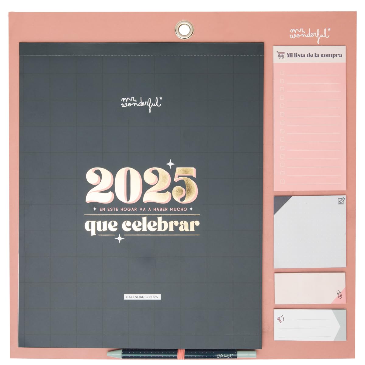 Mr. Wonderful - Magnetic Wall Calendar 2025 - There is going to be a lot to celebrate in this home - Includes 4 sheets of stickers and sticky notes